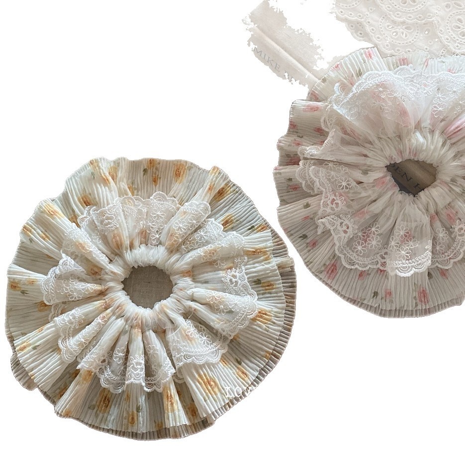 Women's Summer Soft Cloth Hair Tie Accessory Yellow Ditsy Floral