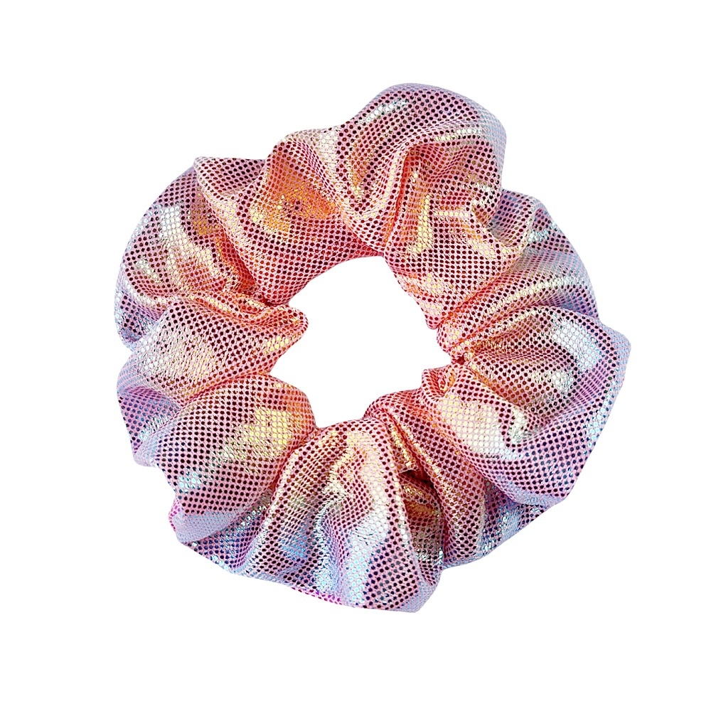 Women's Elastic Cloth Bun Hair Tie Gradual Color Laser Gold Embossing