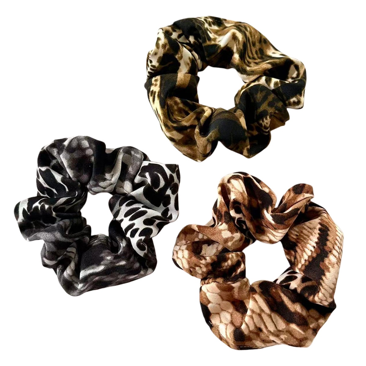 Women's Retro Snakeskin Large Elastic Hairband Fabric Hair Tie Accessory