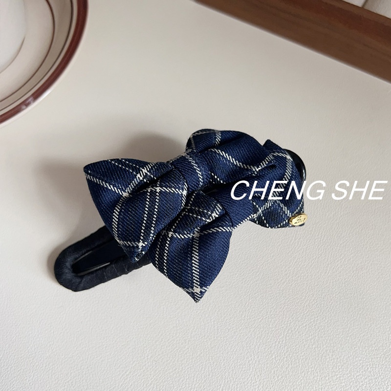 Women's Preppy Hair Ties British Plaid Brown Coffee Cloth Hair Accessories