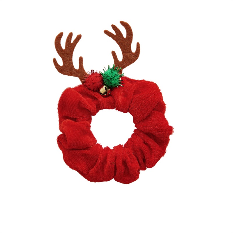 Women's Flannel Hair Scrunchie Solid Color For Halloween Christmas