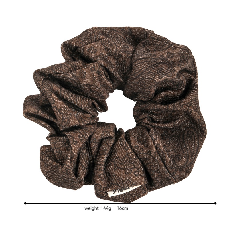 Women's Non-Damaging Cloth Ponytail Scrunchie Retro Paisley Print