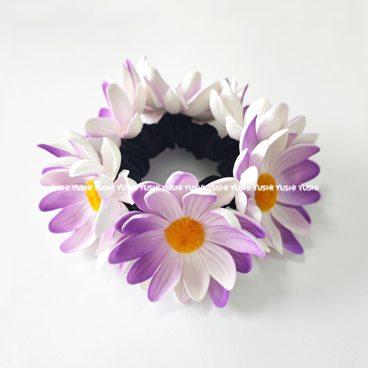Women's Bohemian Sunflower Daisy Spiral Hair Ties Pastoral Style Floral Bands