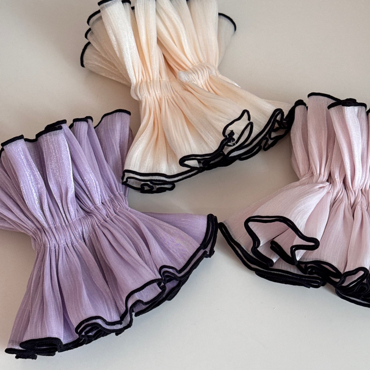 Women Sweet Fairy Style Soft Cloth Hair Tie For Spring Solid Purple