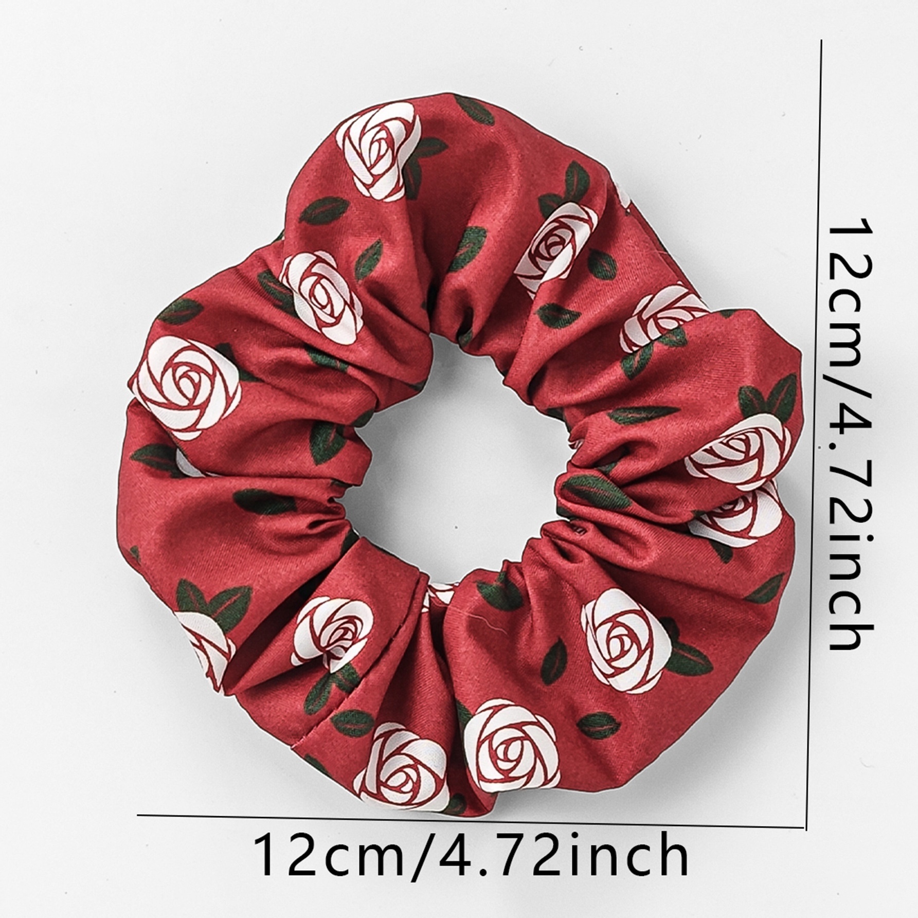 Women's 5-Piece Satin Elastic Hair Ties Valentine Rose Heart Lips Print
