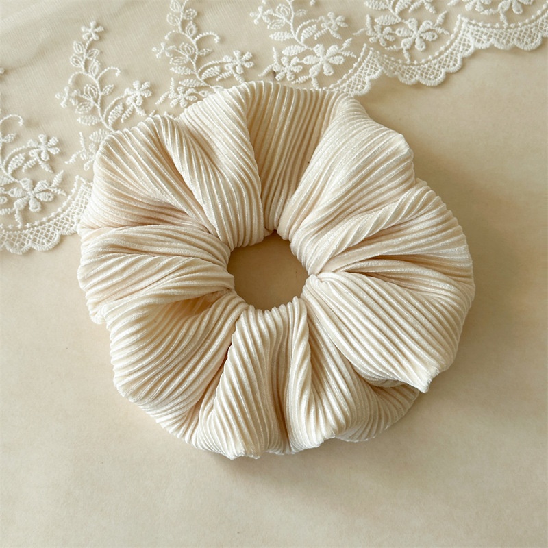 Women's Elastic Velvet Ruched Hairband For Buns Solid White Coffee Pink Black