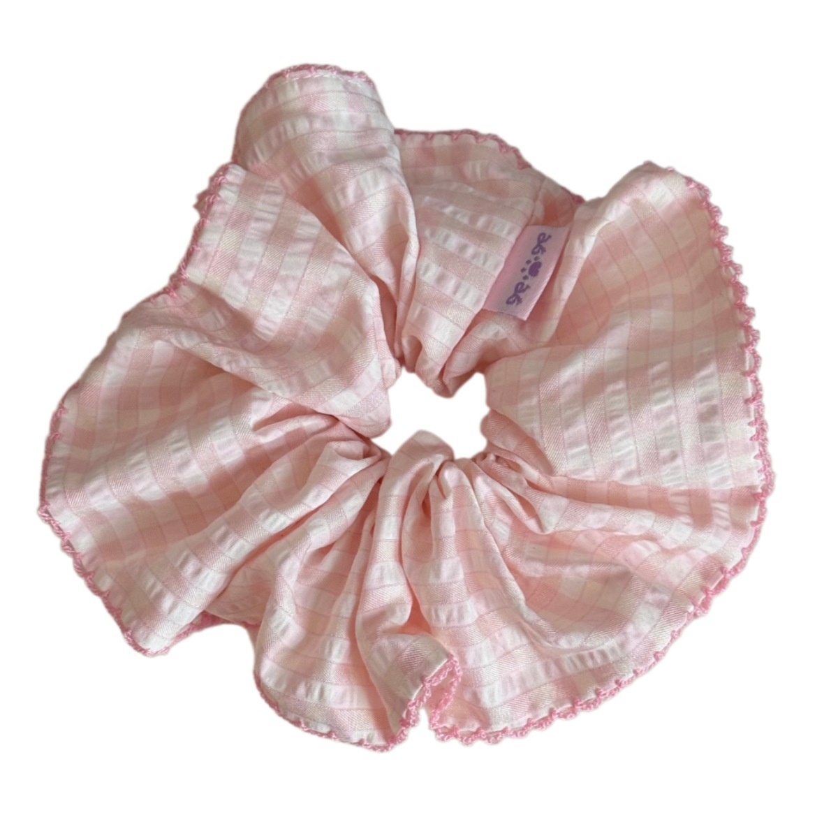 Women's Spring Cloth Bubble Braid Hair Rope Accessory Yellow Plaid