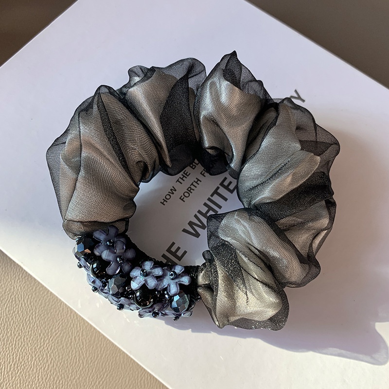 Women's Daily Handmade Organza Hair Tie Scrunchie Shiny Flower