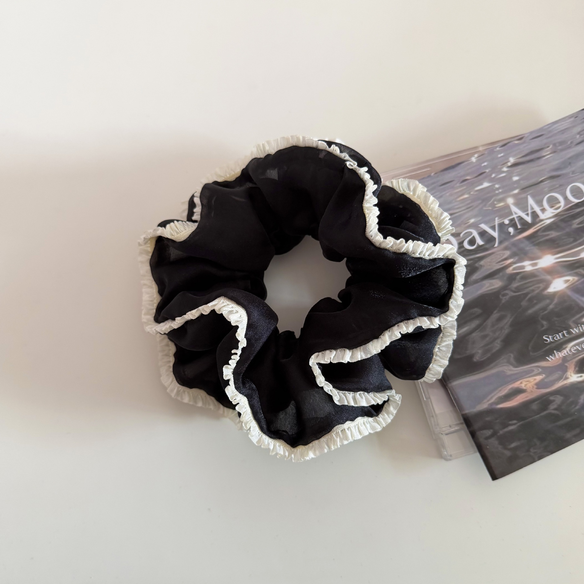 Women's Elegant Gauze Hair Tie Solid Color Spring Fashion Accessory Blue