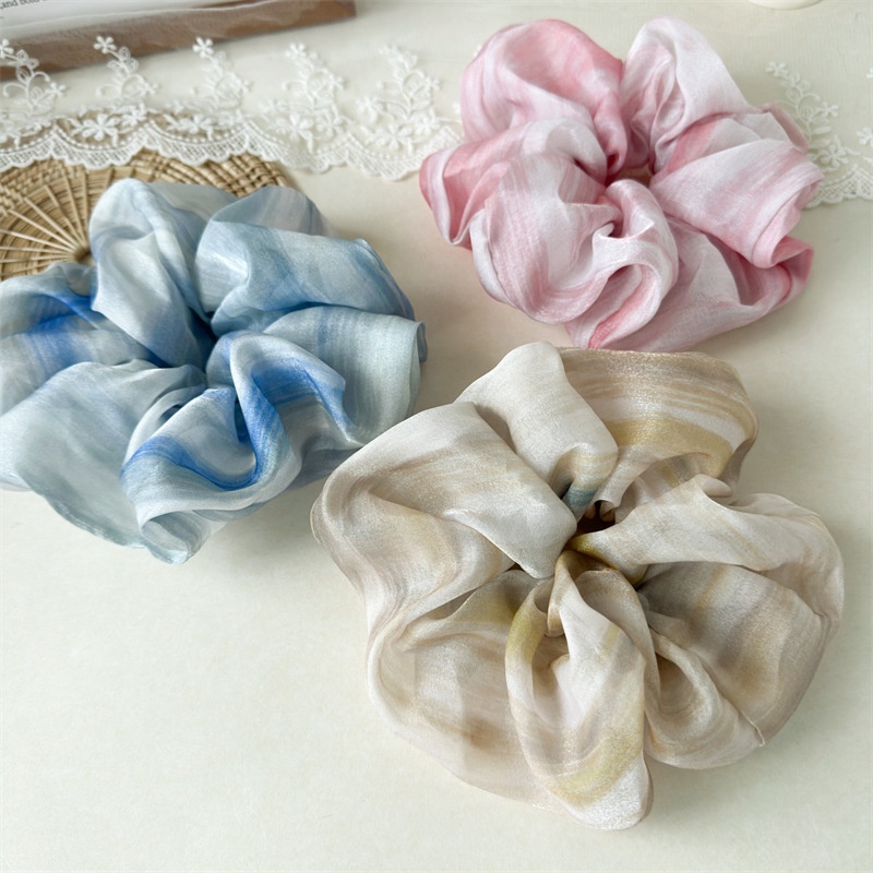 Women's Elegant Summer Chiffon Hair Bands Large Dyed Shell Pattern
