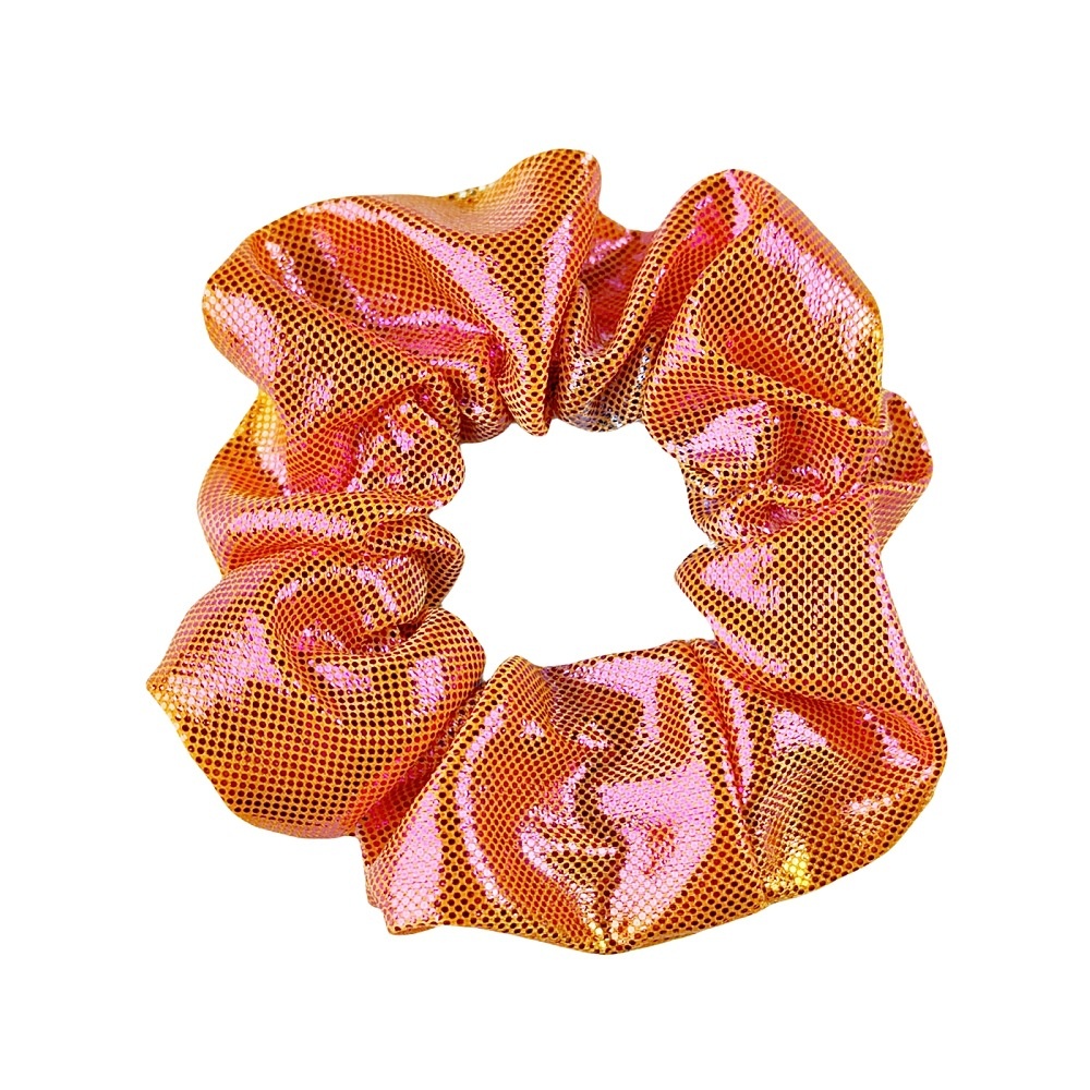 Women's Elastic Cloth Bun Hair Tie Gradual Color Laser Gold Embossing