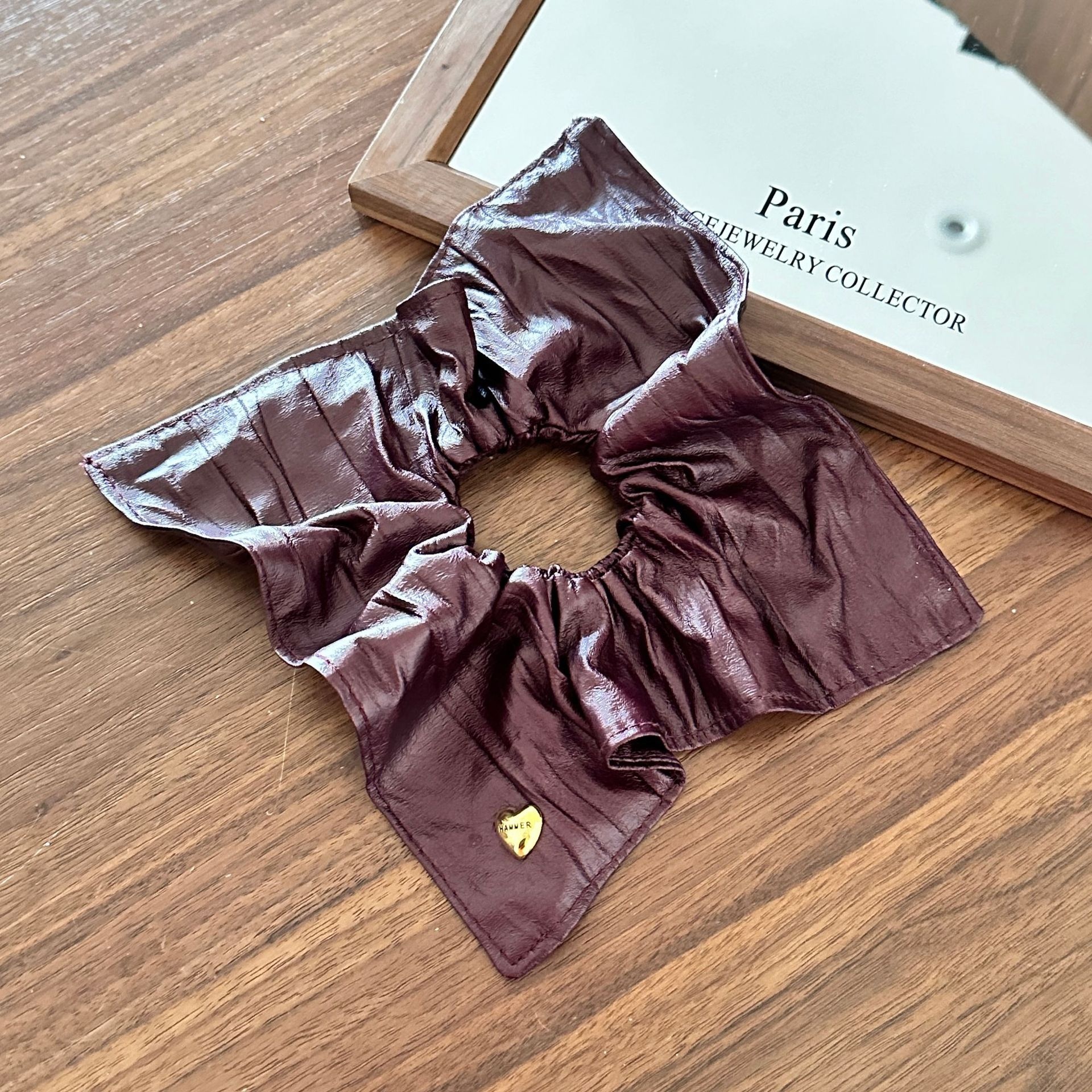 Girls Cloth Scarf Scrunchies Pastoral Fruit Hair Band Rose Red