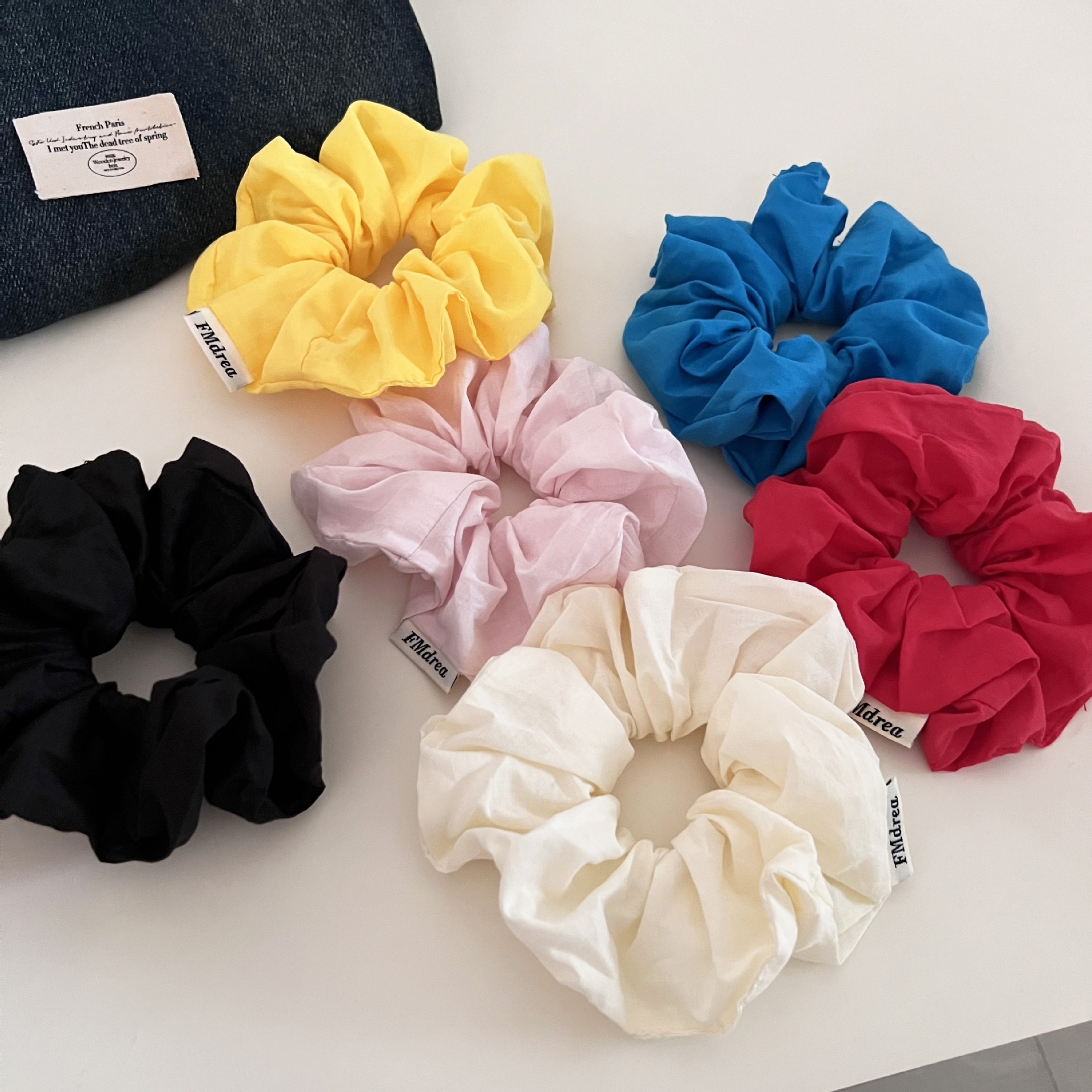 Women's Soft Cotton Hairbands, Solid Colorful Elastic Ties for Bun & Ponytail