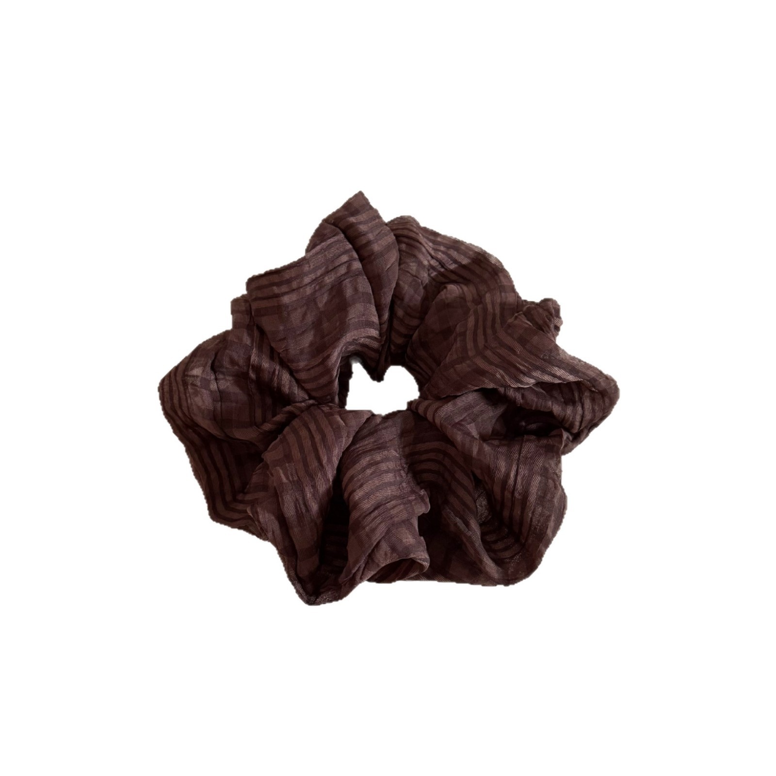 Women's Spring Tulle Hair Tie Scrunchie Daily Accessory Coffee Striped