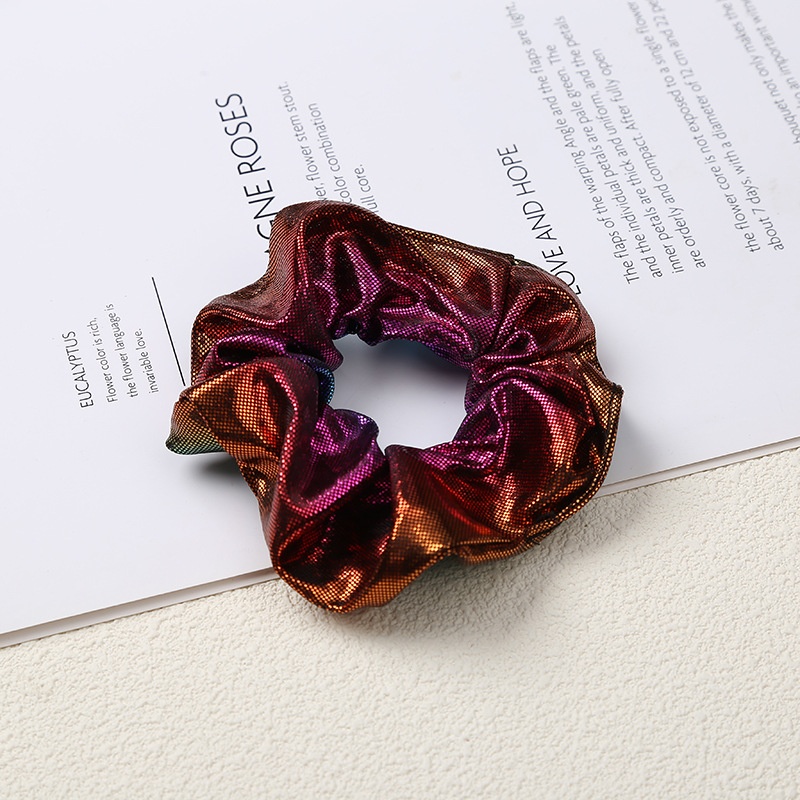 Women's Sparkly Large Bowknot Cloth Hair Tie Laser AB Rainbow