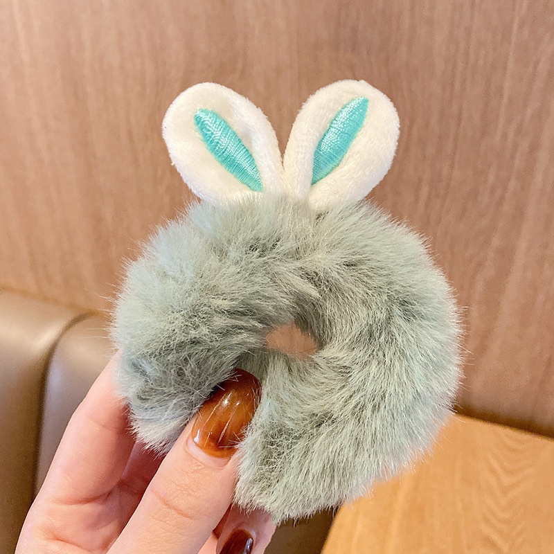 Women's Sweet Daily Winter Plush Hair Scrunchie Color Block