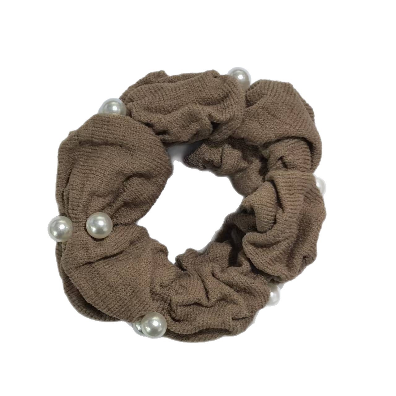 Girls Synthetic Telephone Cord Hair Ties Daily Wear Pearl Neutral Colors