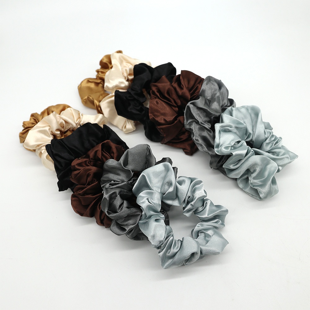 Women's Retro Pleated Silk Hair Scrunchies Colorful Leopard Print