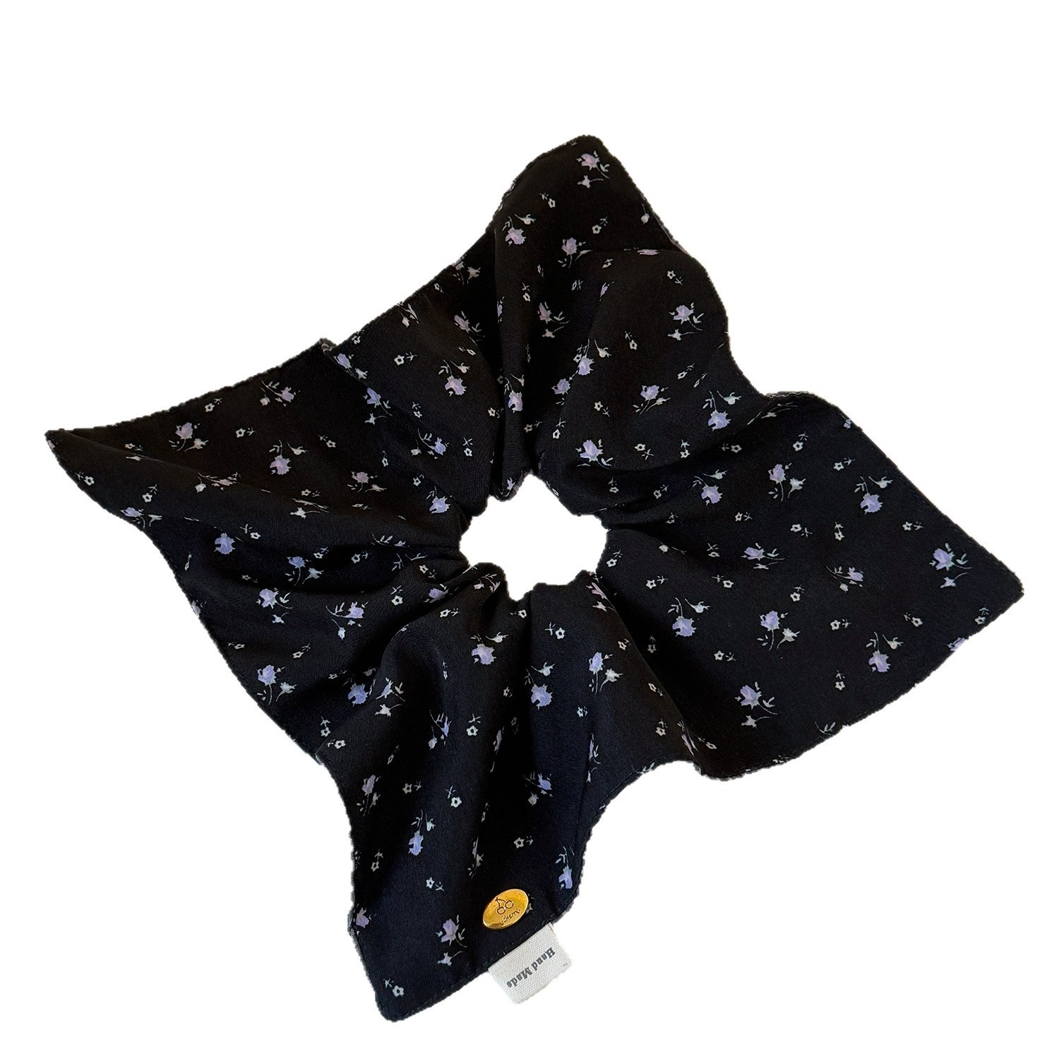 Women's Vintage Autumn Winter Cloth Hair Tie Coffee Ditsy Floral