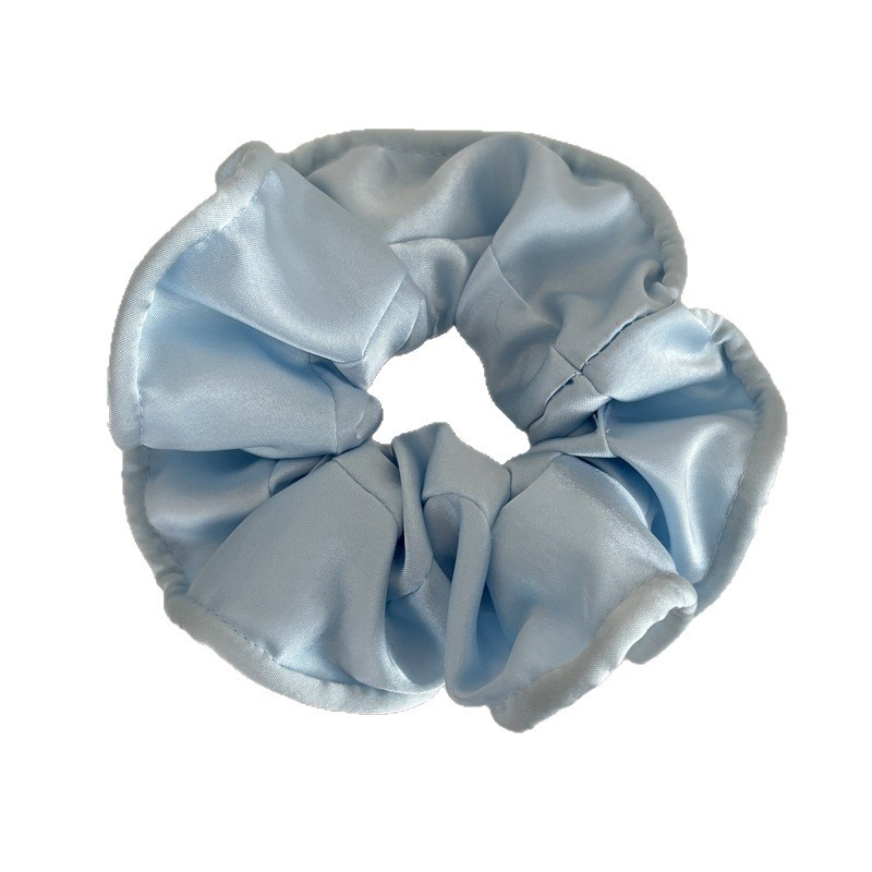 Women's Elegant Everyday Soft Satin Scrunchie Hair Tie Solid Black