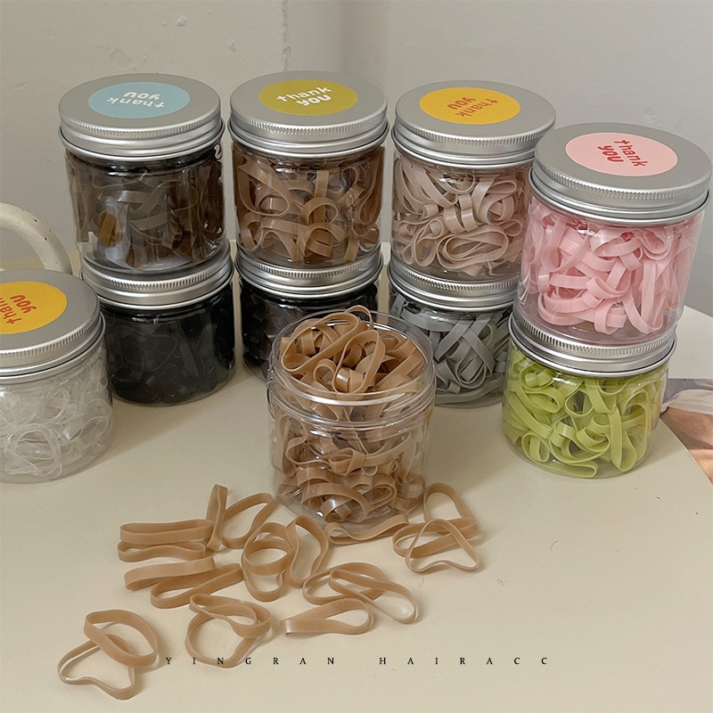 Girls High Elastic Thickened Canned Hair Ties Colorful Rubber Bands