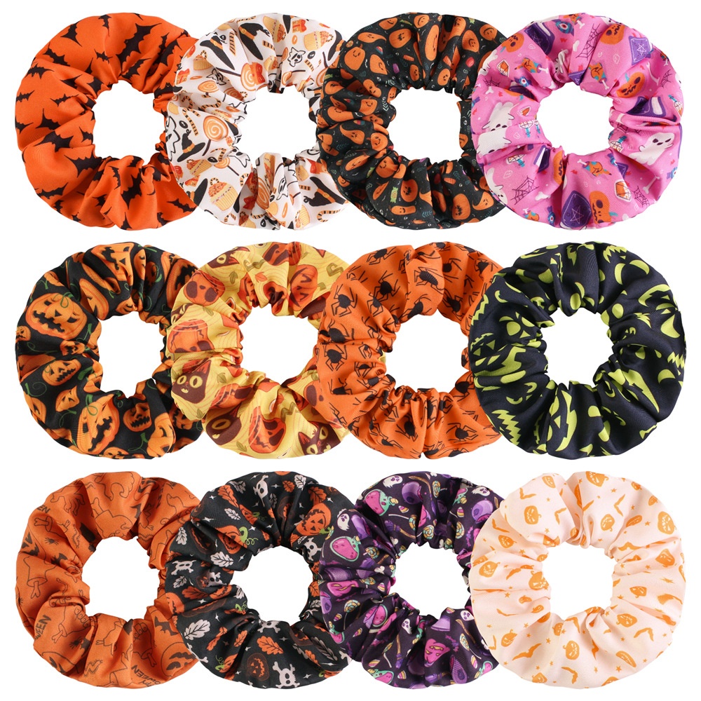 Women's Velvet Christmas Bow Hair Ties 12 Colors Santa Snowflake Patterns