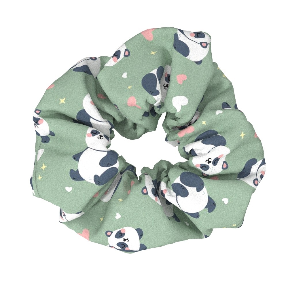Women's Simple Cloth Hair Ties For Styling Panda Bear Round Dots