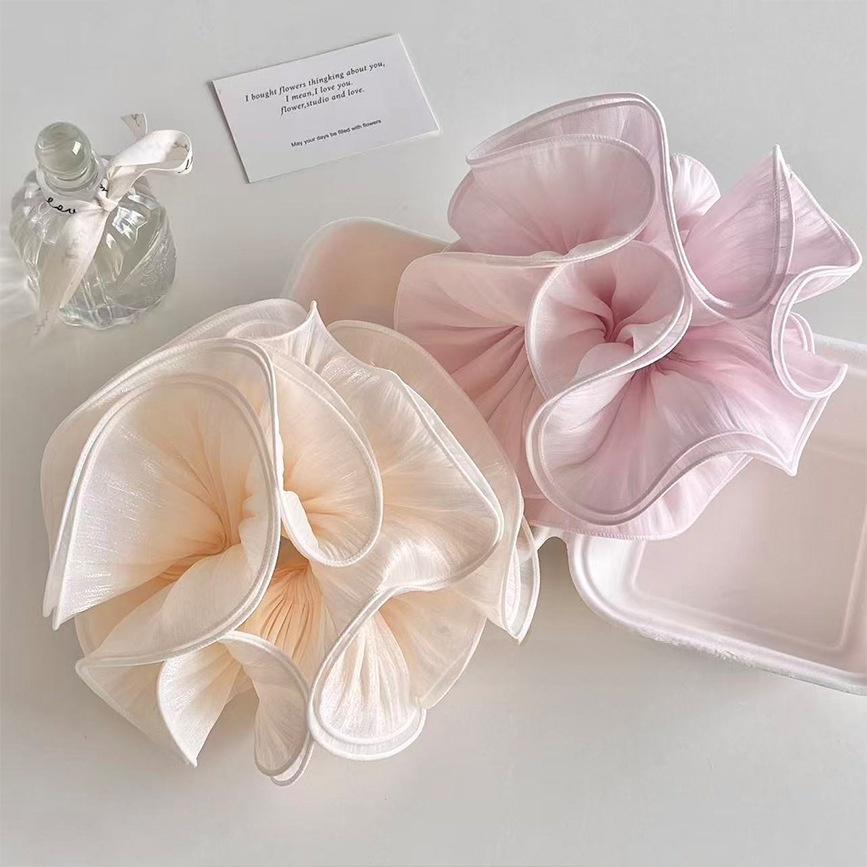 Women's Spring Commute Cloth Bubble Braid Hair Tie Beige Pink Floral