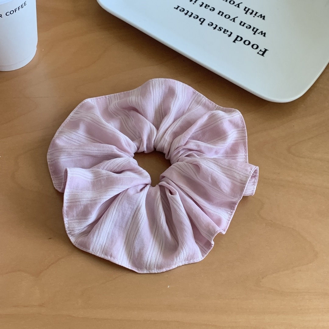 Women's Sweet Purple Plaid Cloth Hair Rope for Summer Bubble Braids