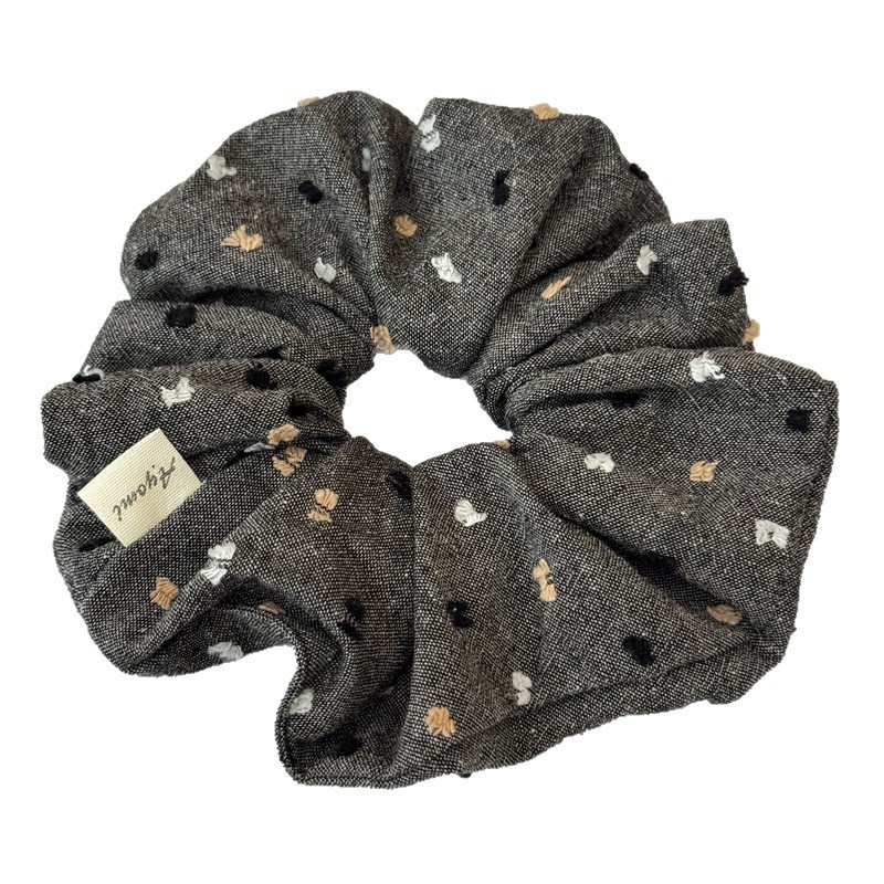 Women's Retro Fabric Ponytail Hair Ties Floral Embroidery Spot