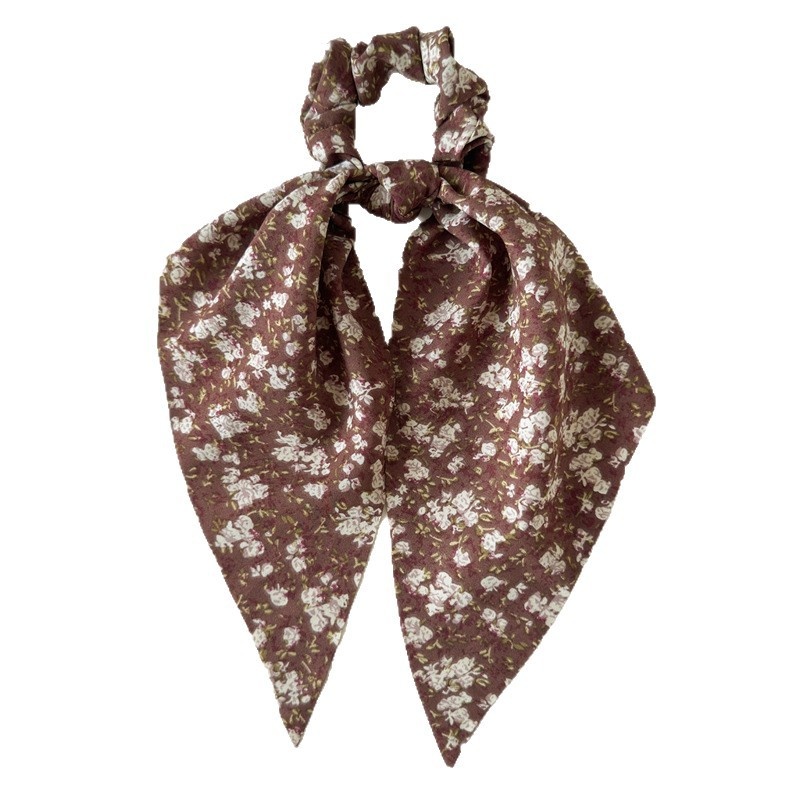 Women's Spring Elastic Polyester Bow Hair Tie Scrunchie Ditsy Floral