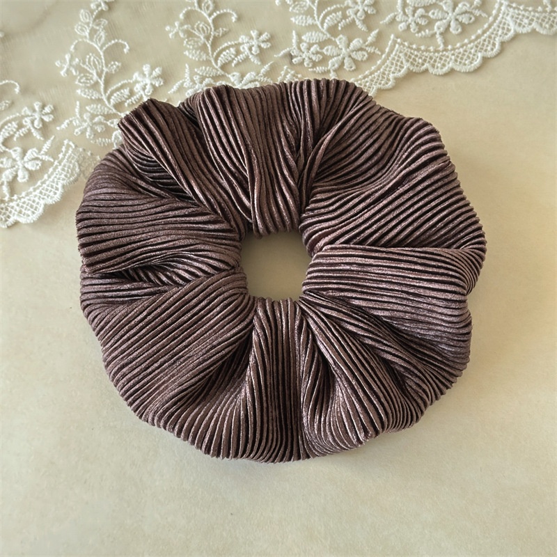 Women's Elastic Velvet Ruched Hairband For Buns Solid White Coffee Pink Black