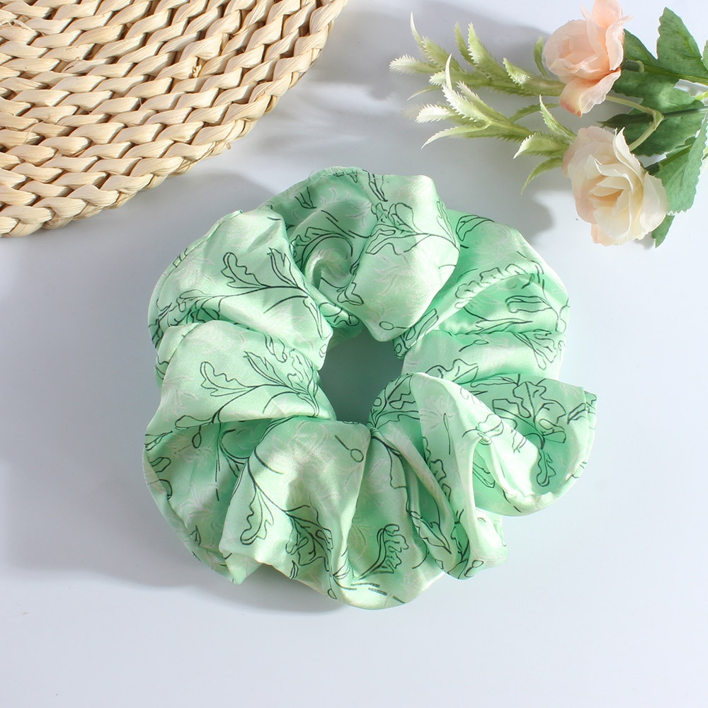 Women's Spring French Cloth Hair Tie Retro Black Ditsy Floral