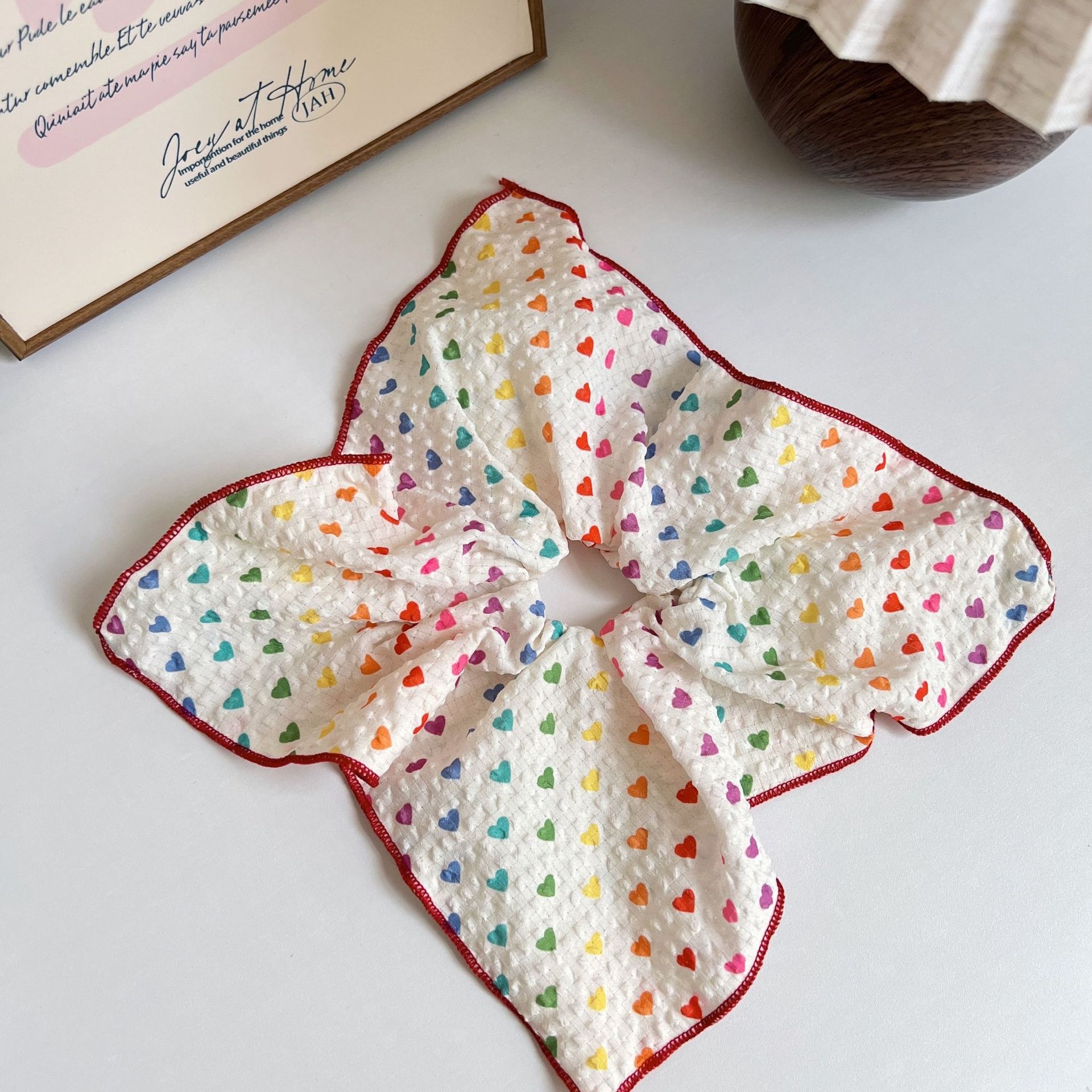 Women's Sweet Daily Cloth Hair Tie Scrunchie Heart Shape Pattern