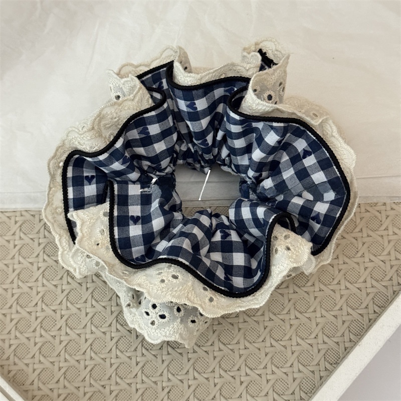 Women's Daily Cloth Hair Scrunchies Plaid Heart Lace Bow Knot