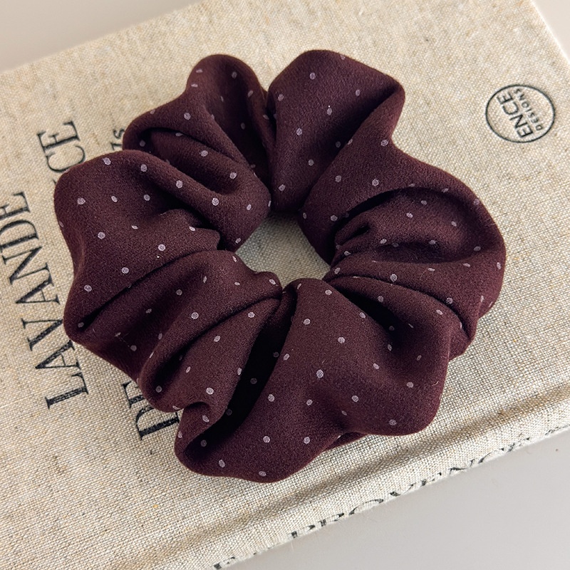 Women's Soft Fabric Scrunchie Casual Romantic Bun Hair Tie Polka Dot