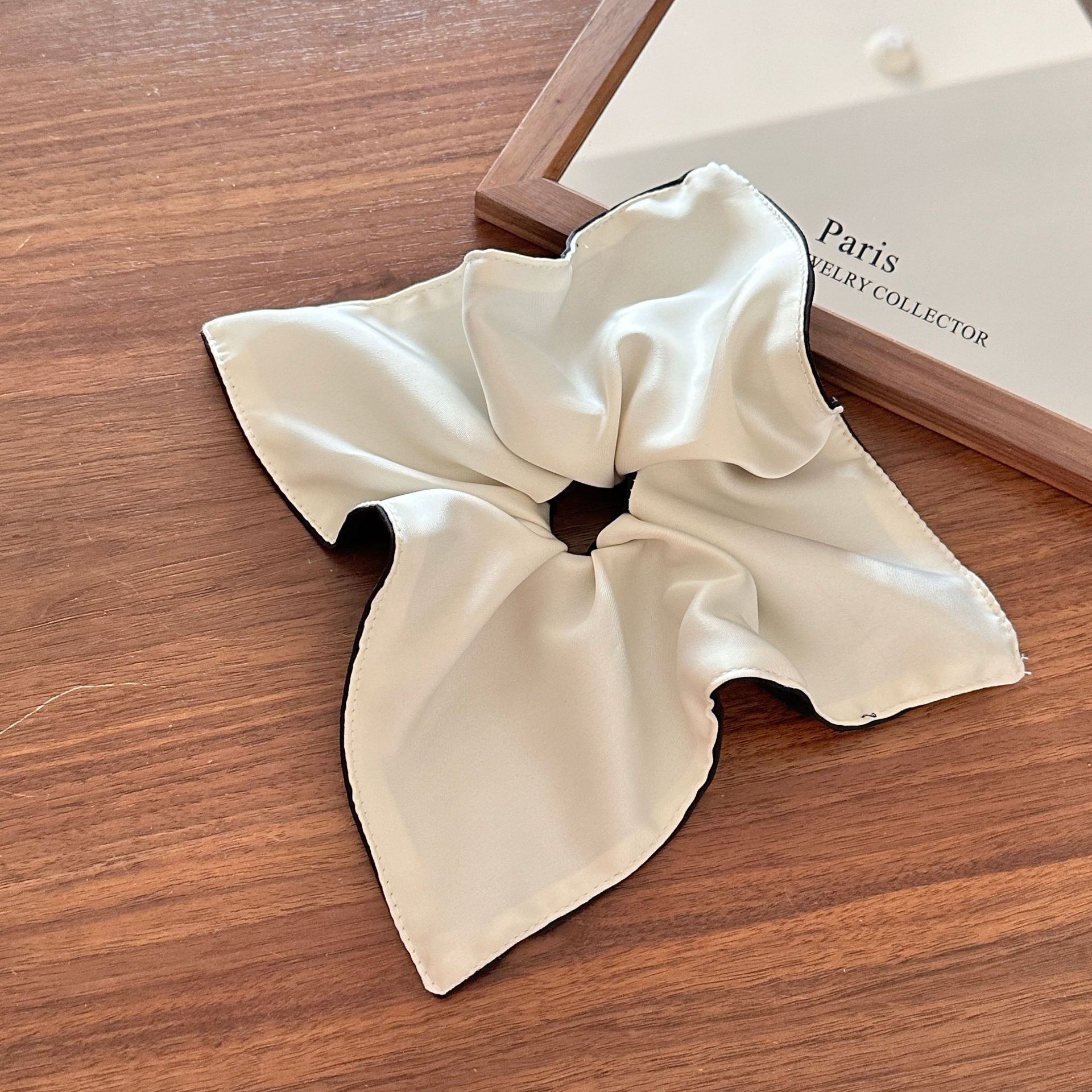 Girls Cloth Scarf Scrunchies Pastoral Fruit Hair Band Rose Red