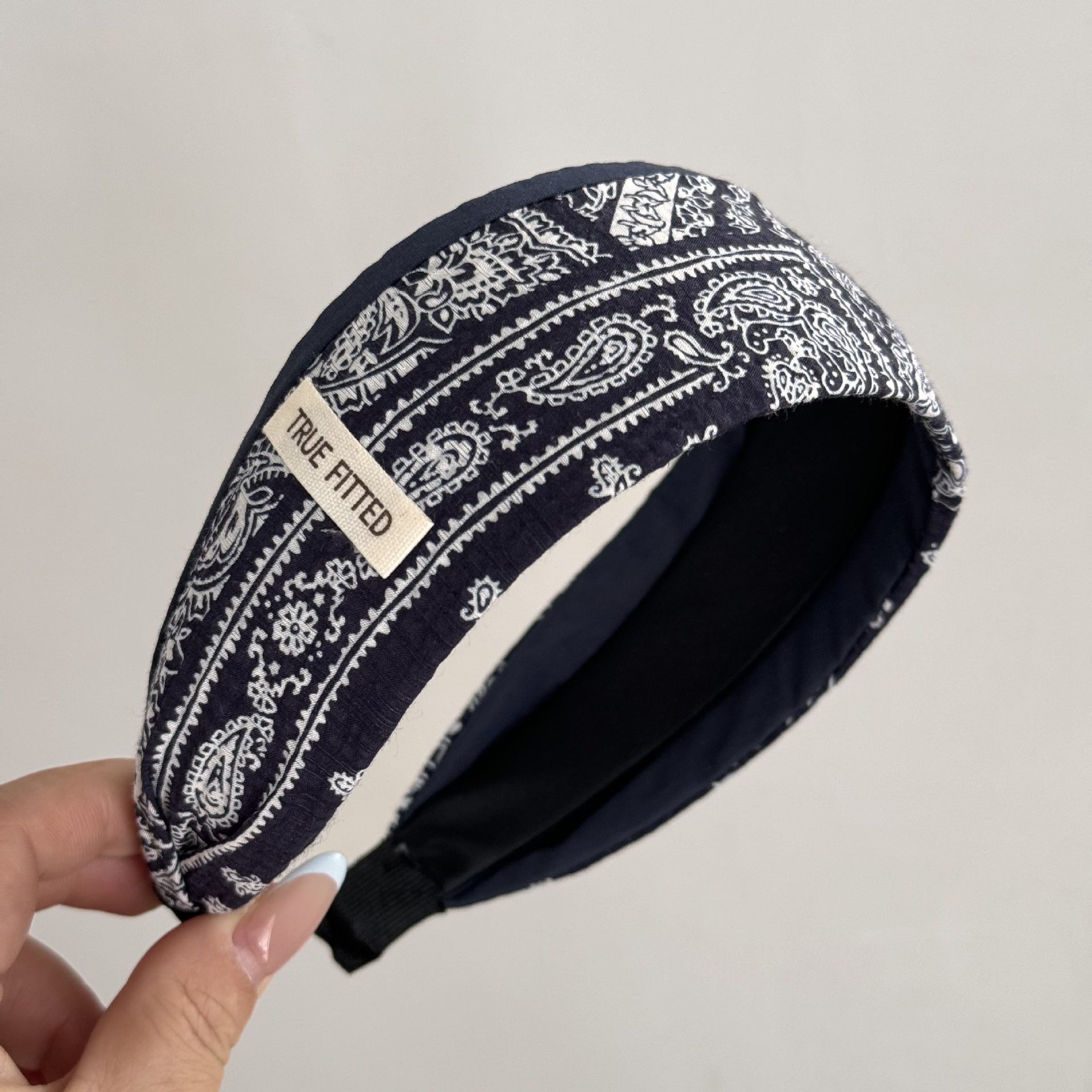 Women's Vintage Summer Bubble Braid Hair Rope Navy Blue Cashew Lace