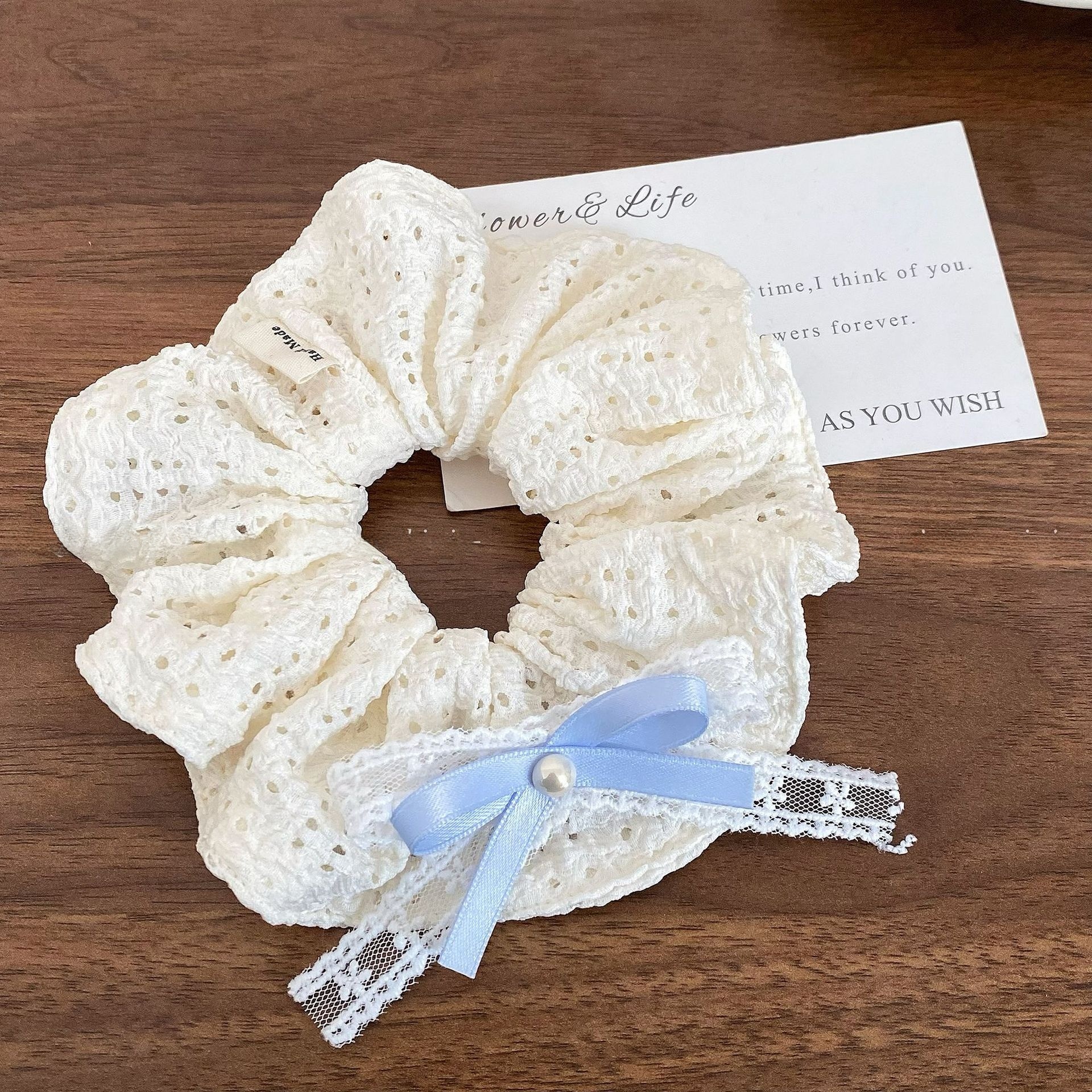 Women's Comfortable Soft Lace Hair Tie For Daily Wear Elegant Bow Knot