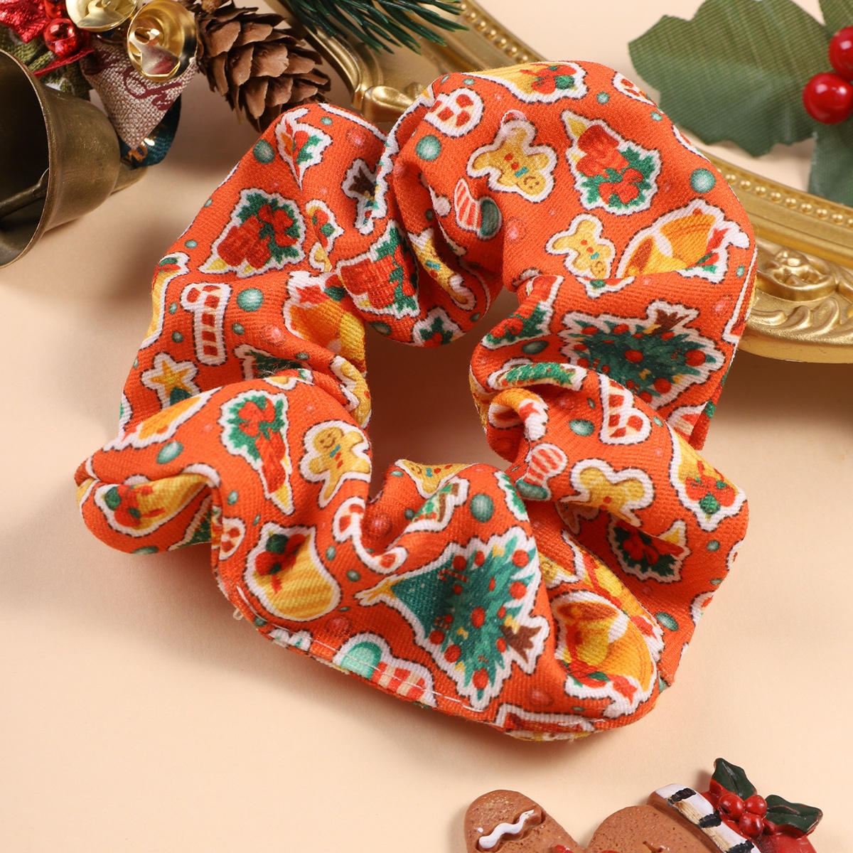 Women's Simple Halloween & Christmas Tree Pattern Festive Hair Tie