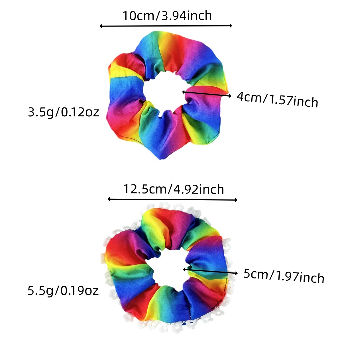 Women's Stylish All-Season Cloth Hair Tie Vibrant Rainbow Colors