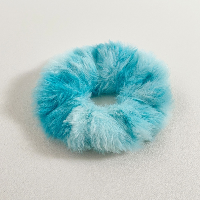 Women's Winter Soft Plush Elastic Hair Scrunchies Colorful Tie-Dye