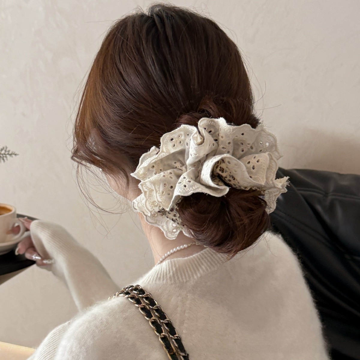 Women's Everyday Cloth Hair Tie Rubber Band Ditsy Floral Lace