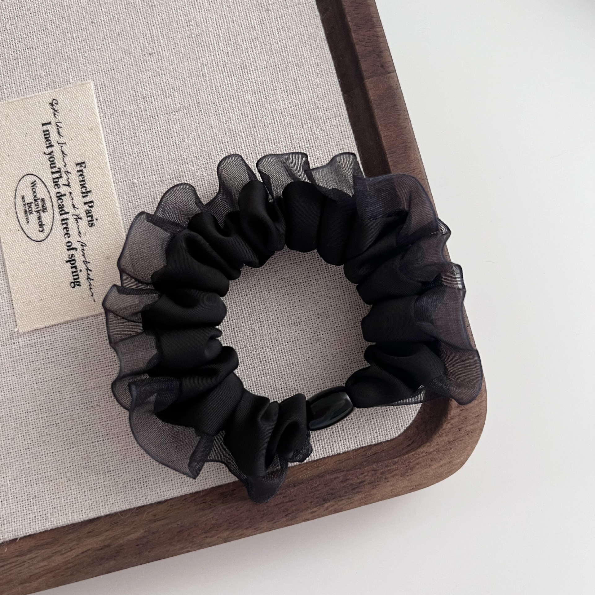 Women's High Elastic Mesh Hairband Low Ponytail Fixer Beige Pink Black