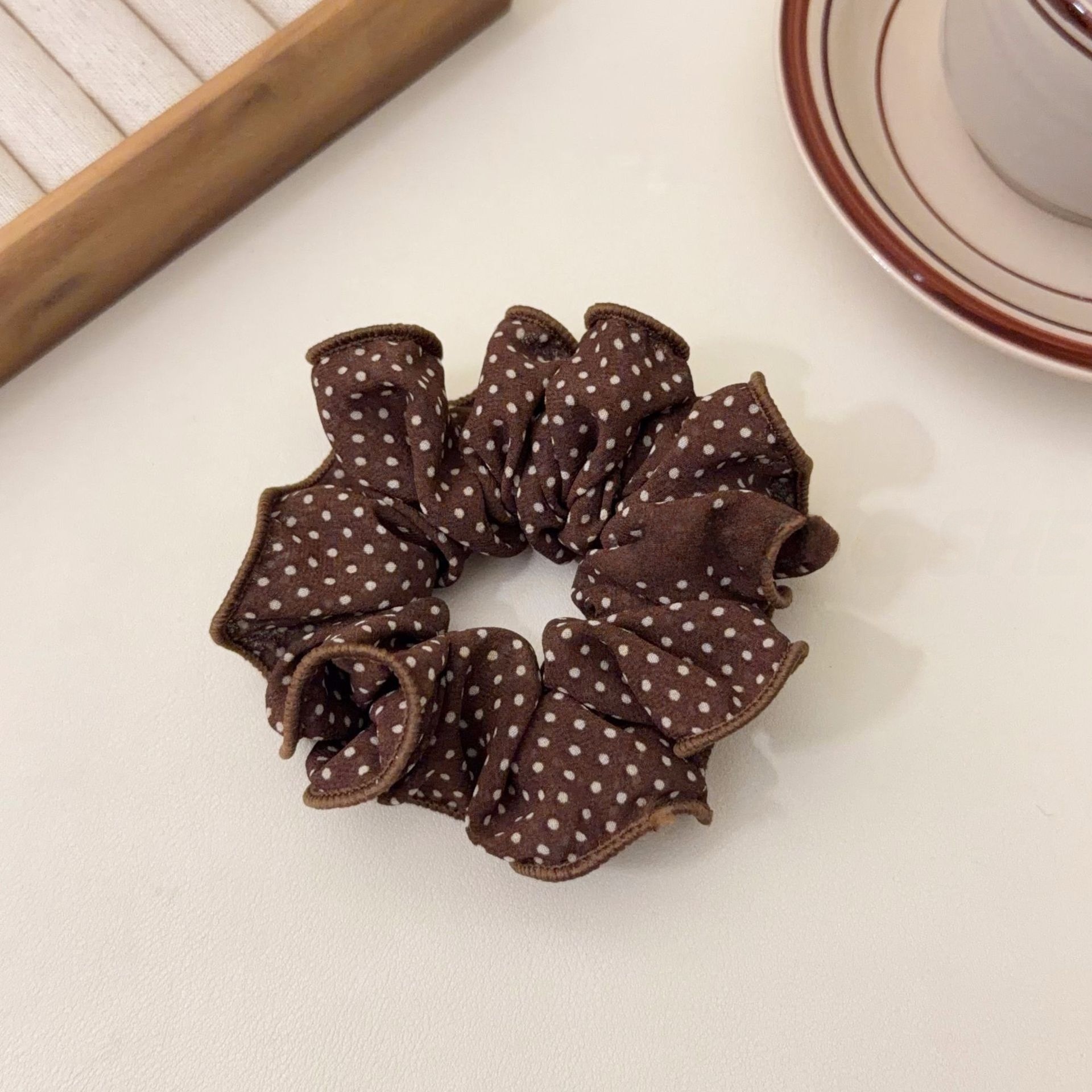 Women's Spring Casual Cloth Hair Tie Scrunchie Classic Polka Dots