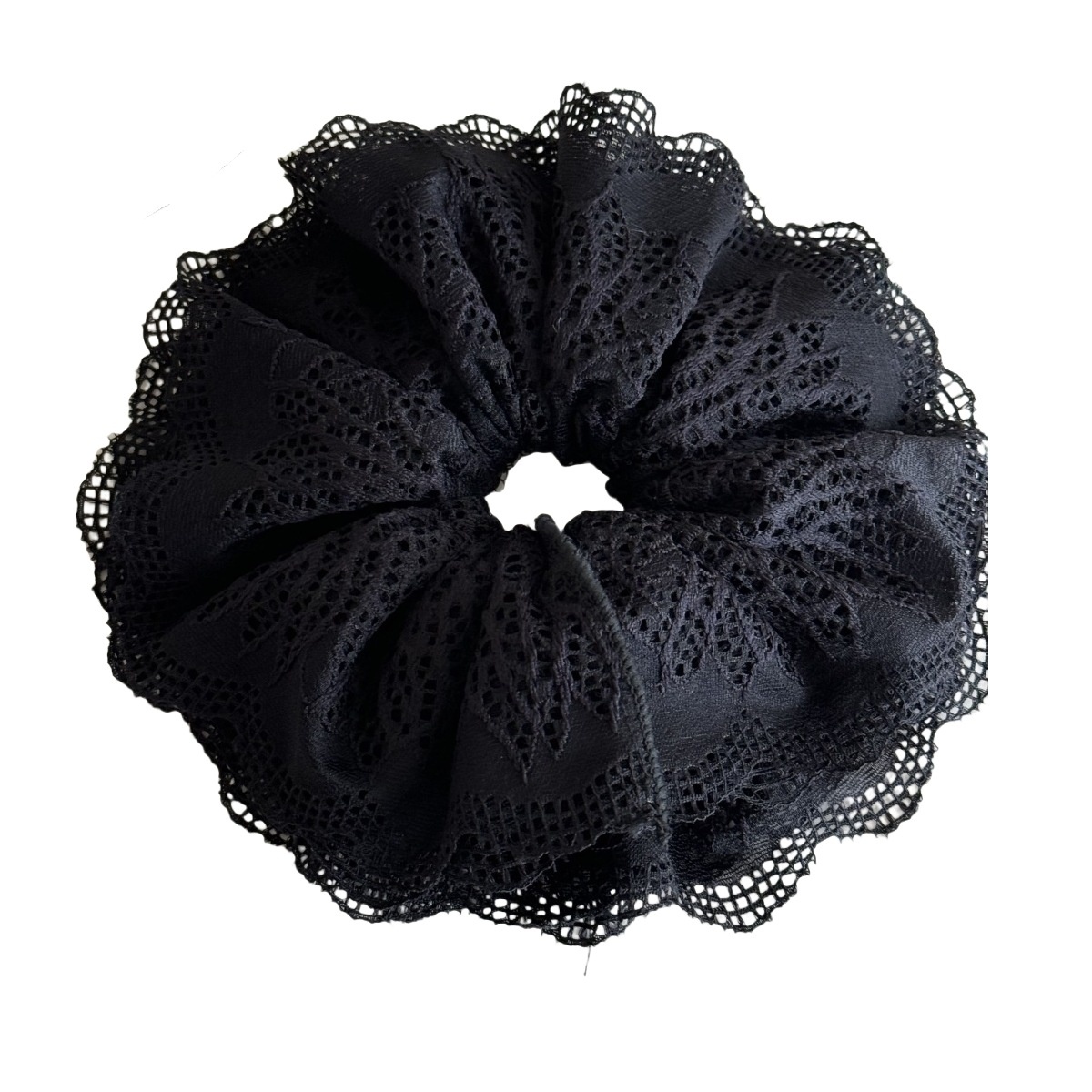 Women's Bohemian Lace Mesh Hair Tie Soft Hollow Design Low Ponytail Band