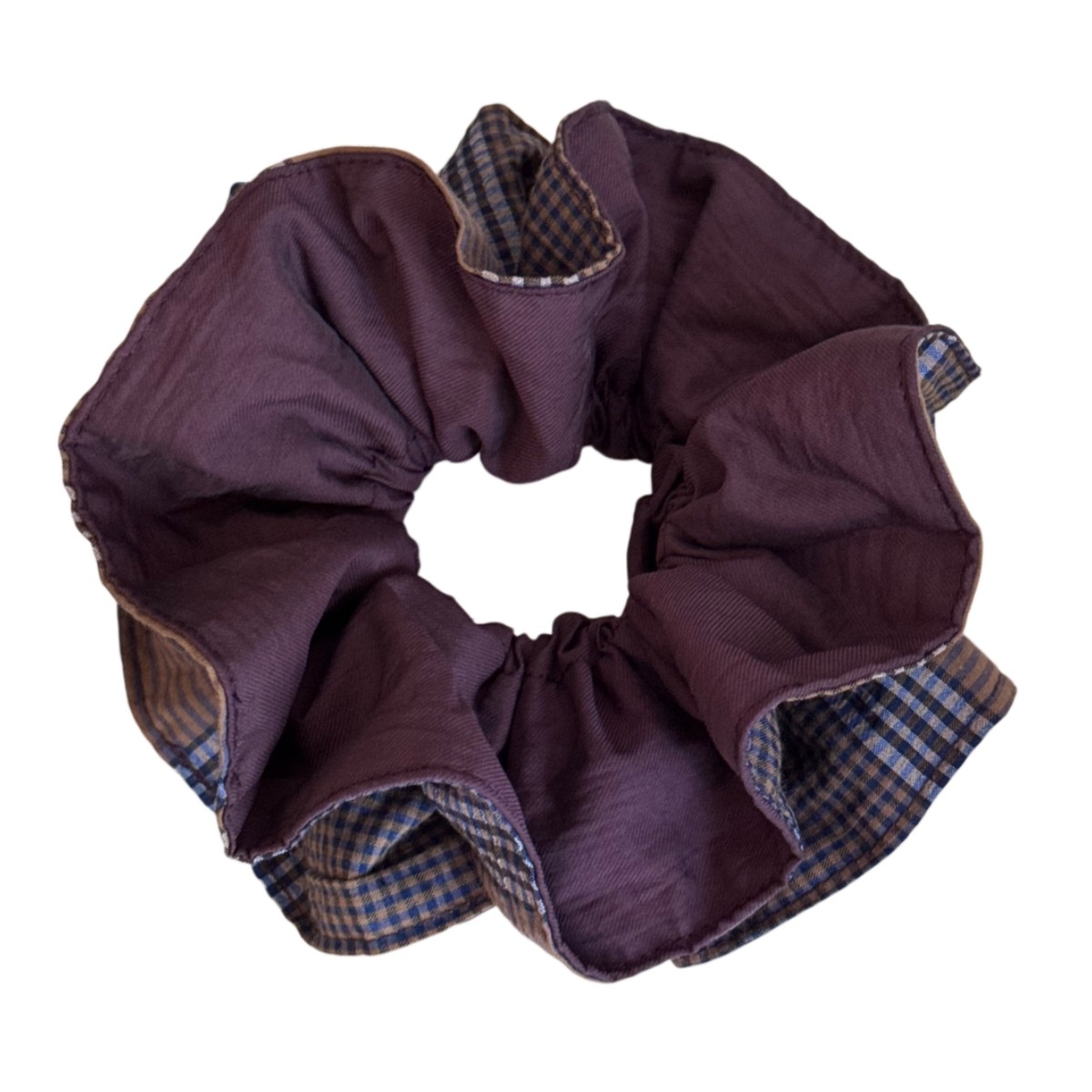 Women's Spring Lace Hair Tie Accessories Purple Plaid Pattern