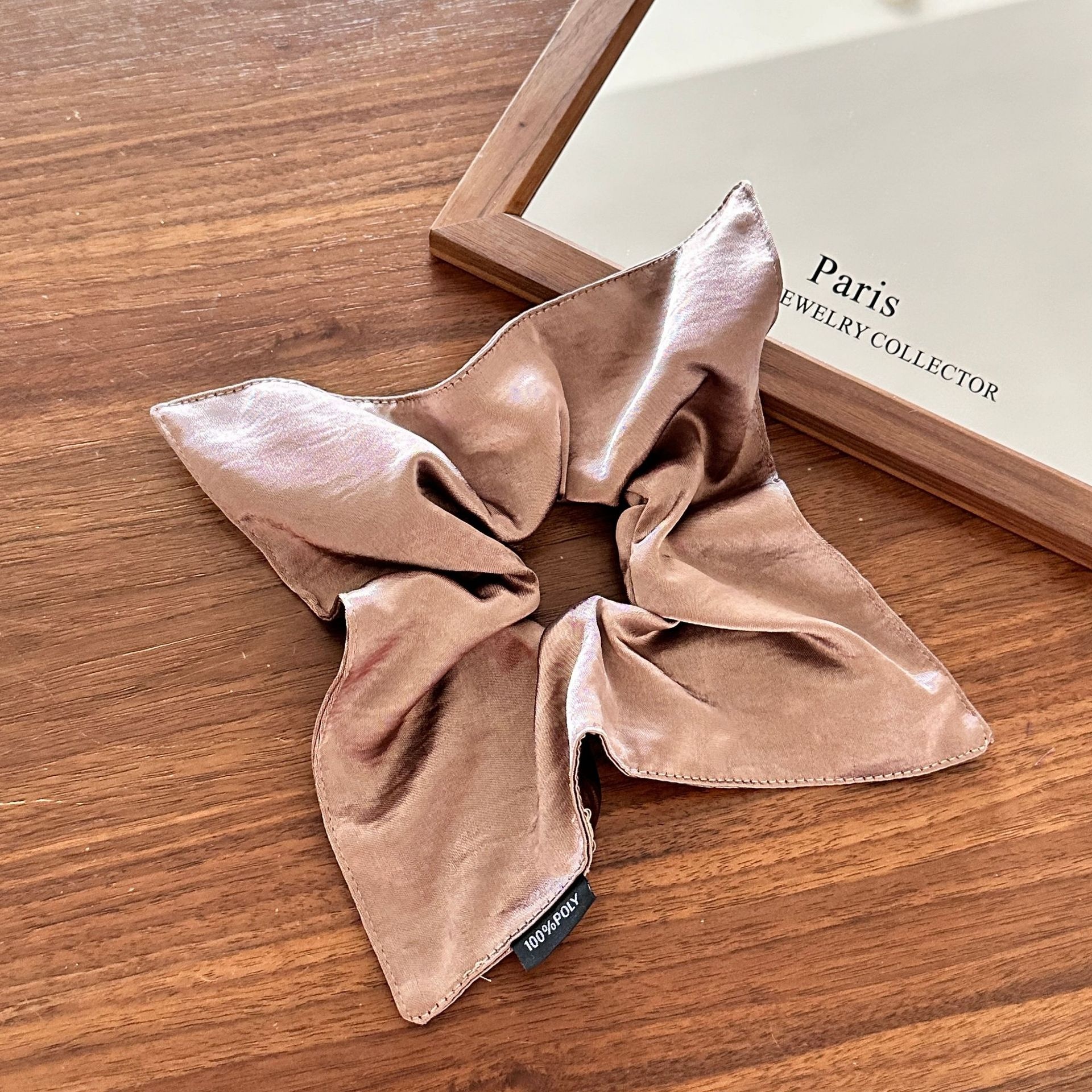 Girls Cloth Scarf Scrunchies Pastoral Fruit Hair Band Rose Red