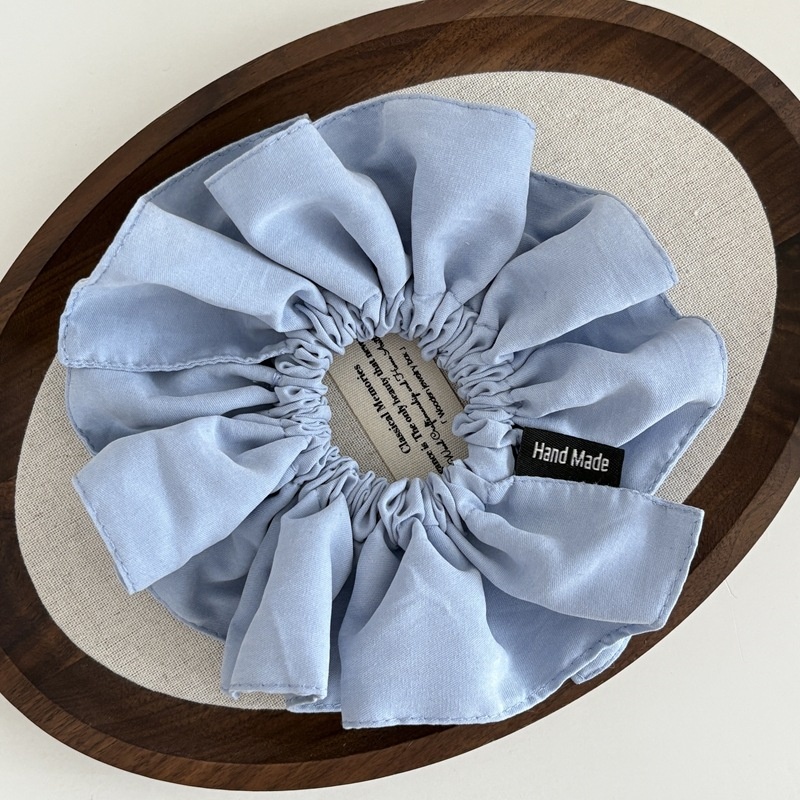 Women's Fabric Flower Bud Low Ponytail Elastic Hair Tie Pure Color