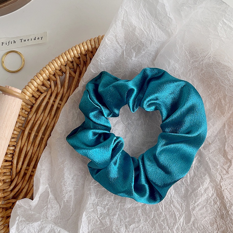 Women's Daily Retro Satin Rib-Knit Hair Scrunchie Solid Color